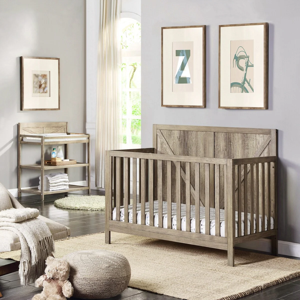 Suite Bebe Barnside 4-in-1 Convertible Crib Vintage Chestnut