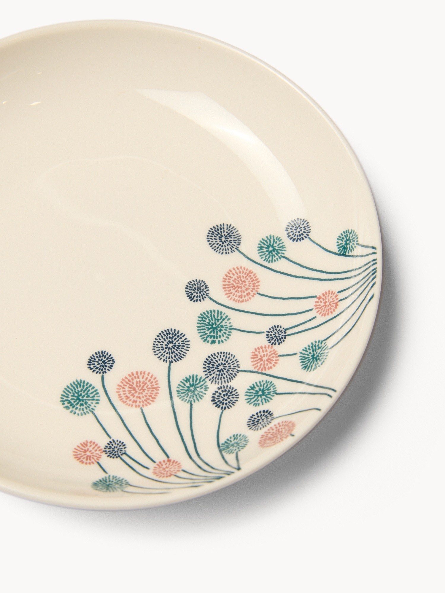 Piattino pane in new bone china motivo a fiori - Prezzo di lancio