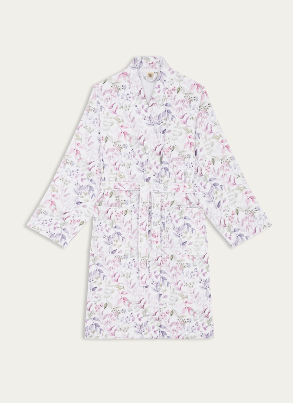 PEIGNOIR FORME KIMONO EN VELOURS IMPRIMÉ MULTICOLORE