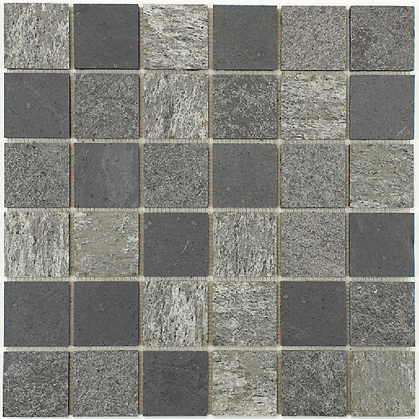 Mosaïque en pierre naturelle 30 x 30 xm - carreau 5 x 5 cm mixte gris