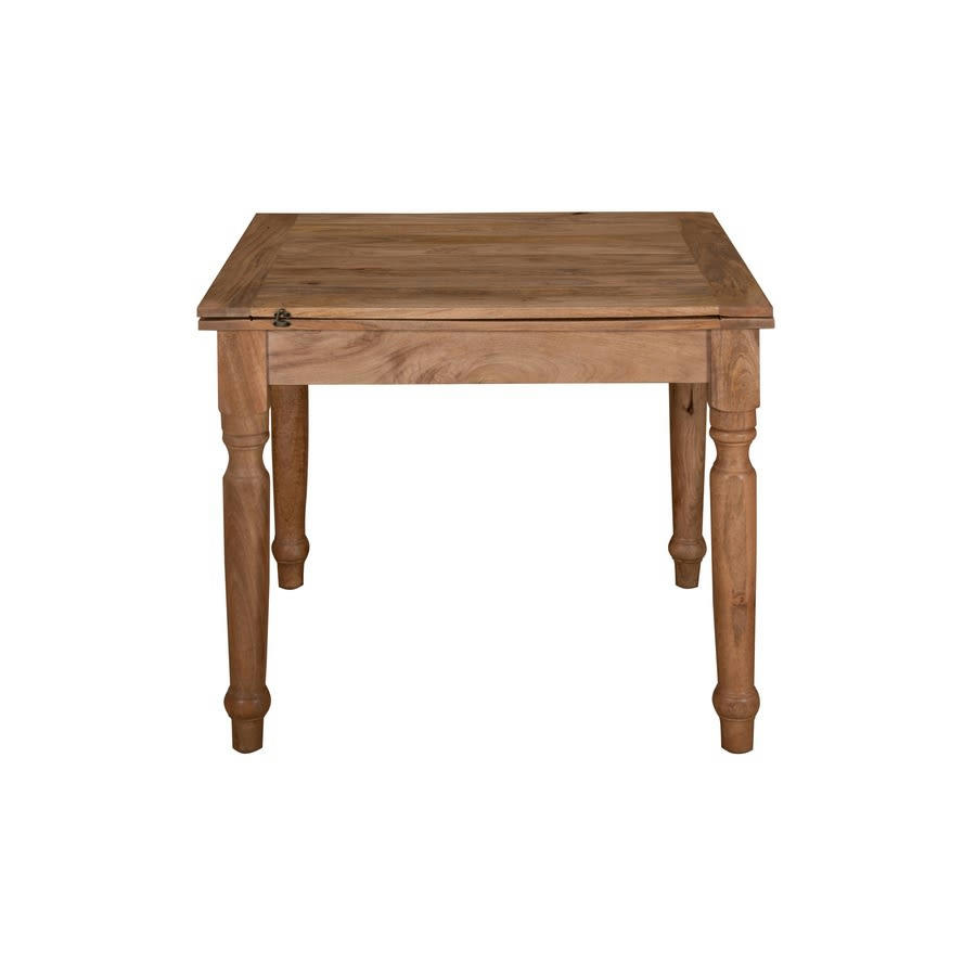 - Table bois de manguier extensible naturel 90x90x80