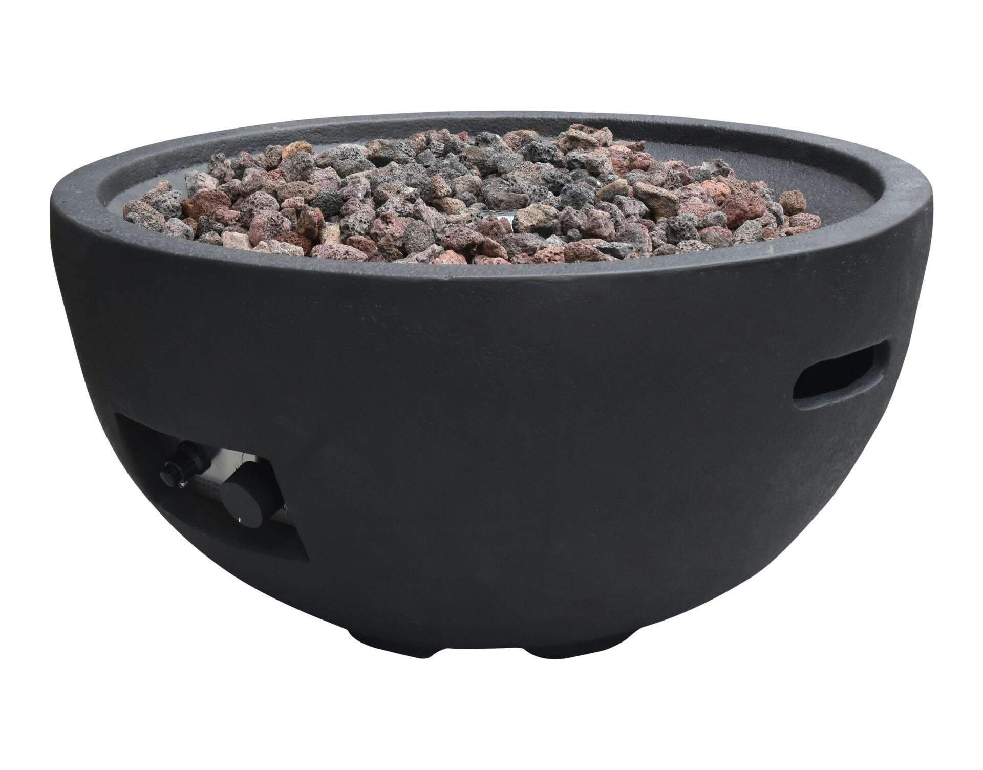 Modeno Jefferson Round Gas Fueled Outdoor Fire Bowl with PVC Cover,  40,000 BTUs, 13.7-in