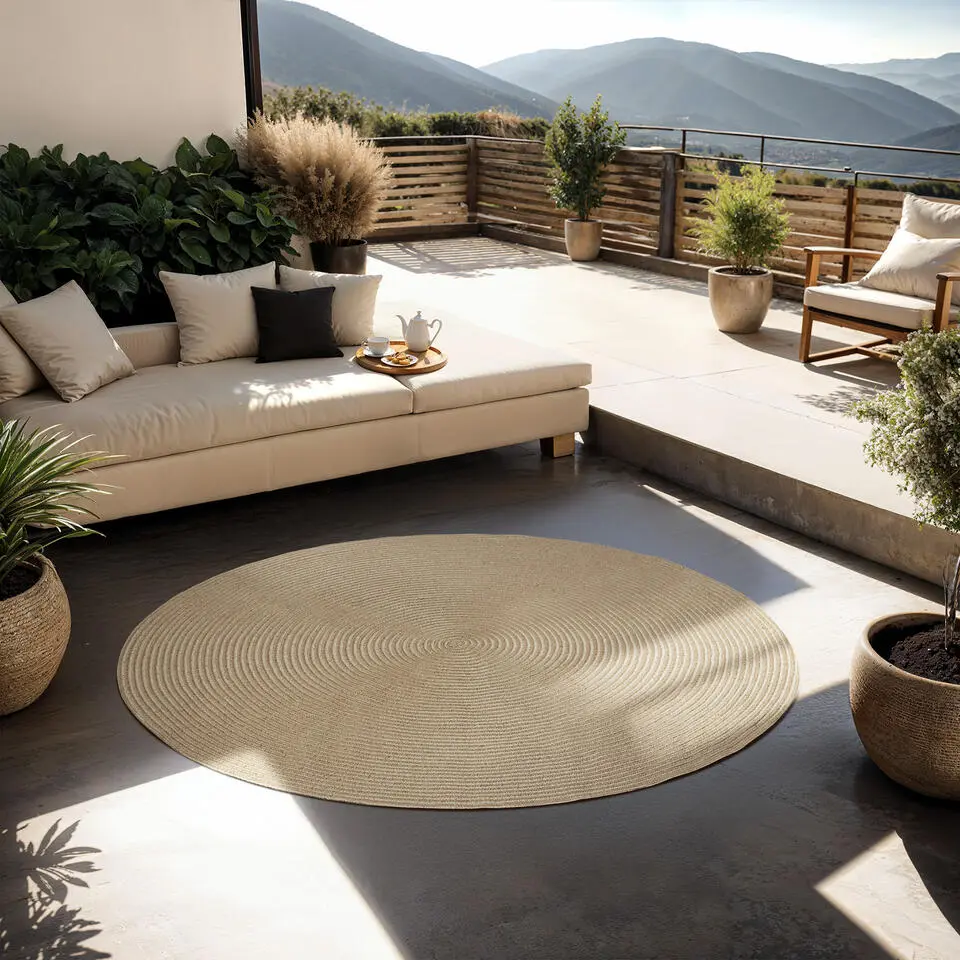 tectake? Geweven vloerkleed Vibe van jute- en kunststofvezels &Oslash; 160 cm