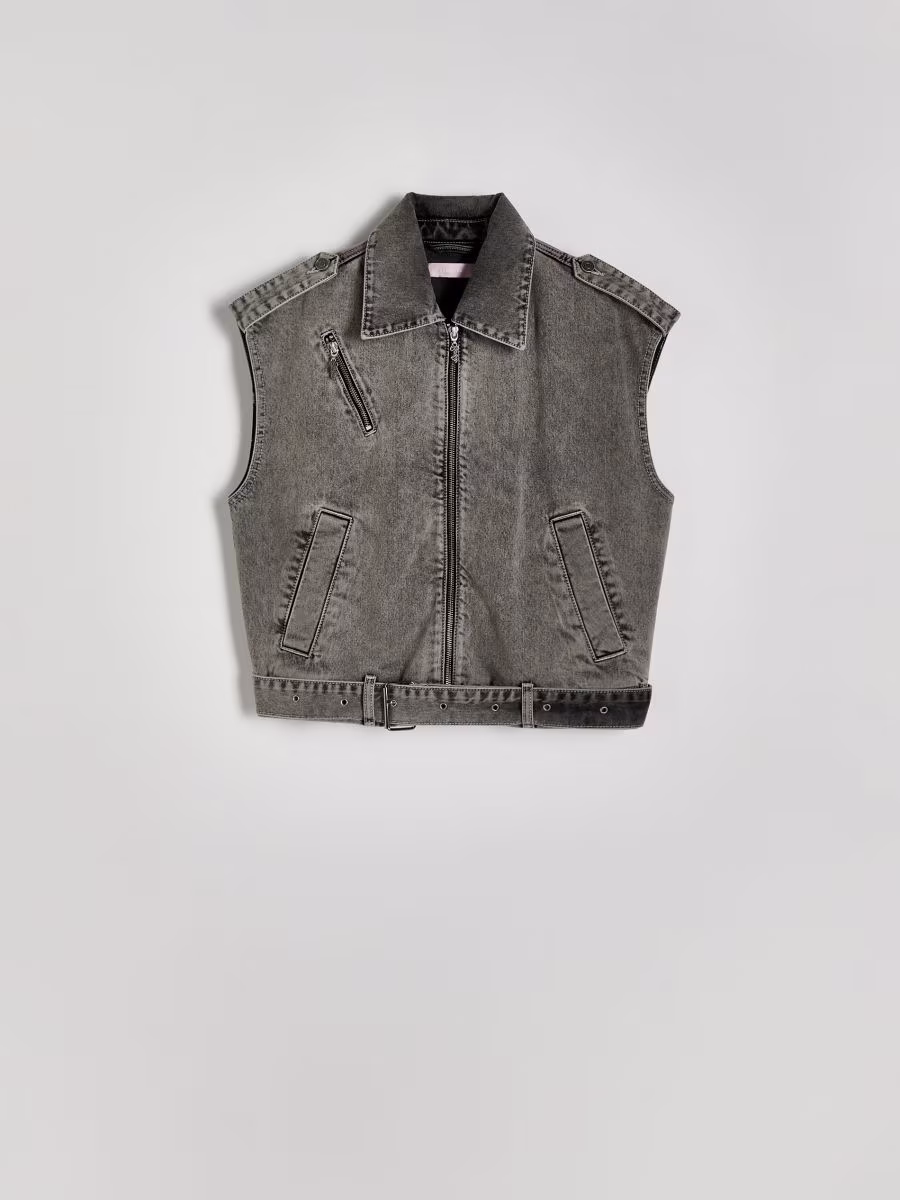 Barbie Denim Vest With Butterfly Detail
