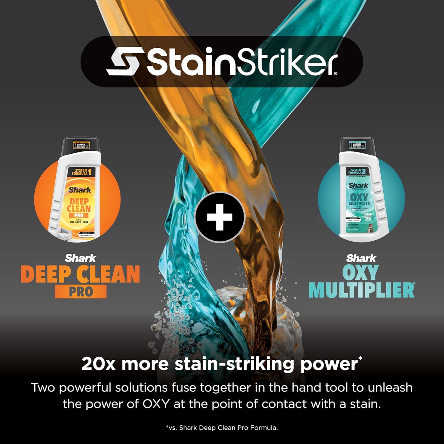 Shark StainStriker Portable Carpet & Upholstery Cleaner with On-Board Self-Cleaning, Spot, Stain, & Odor Eliminator, Includes 2 Cleaning Tools, 2 Cleaning Solutions, Charcoal, PX221BRN