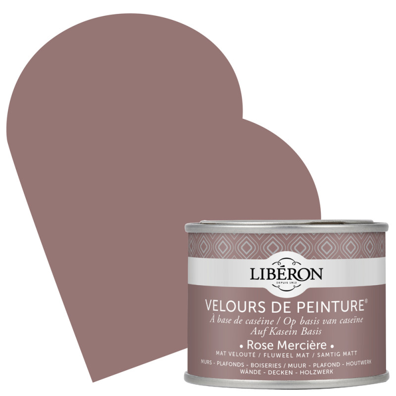 Peinture pour murs Velours de Peinture rose mercière mat 0,125 L LIBERON