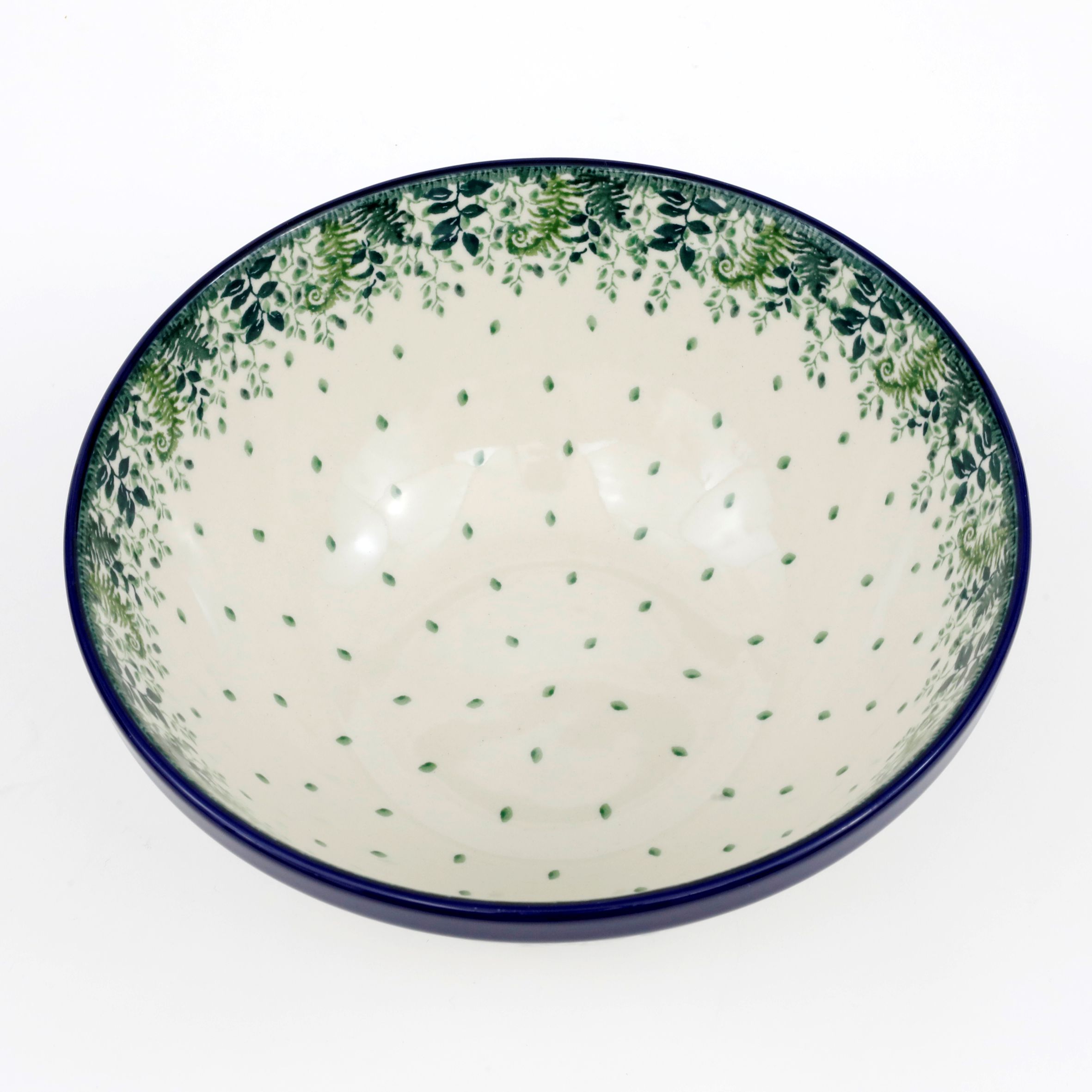 Miska ceramiczna 056 h-10cm  2206X Zielone paprocie