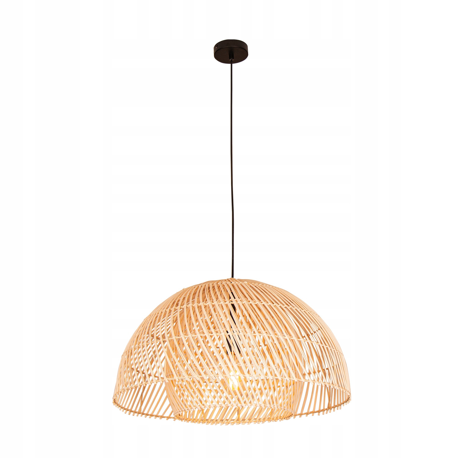 Lampa Sufitowa Wisząca Bambus BOHO Rattan Drewno Loft duża