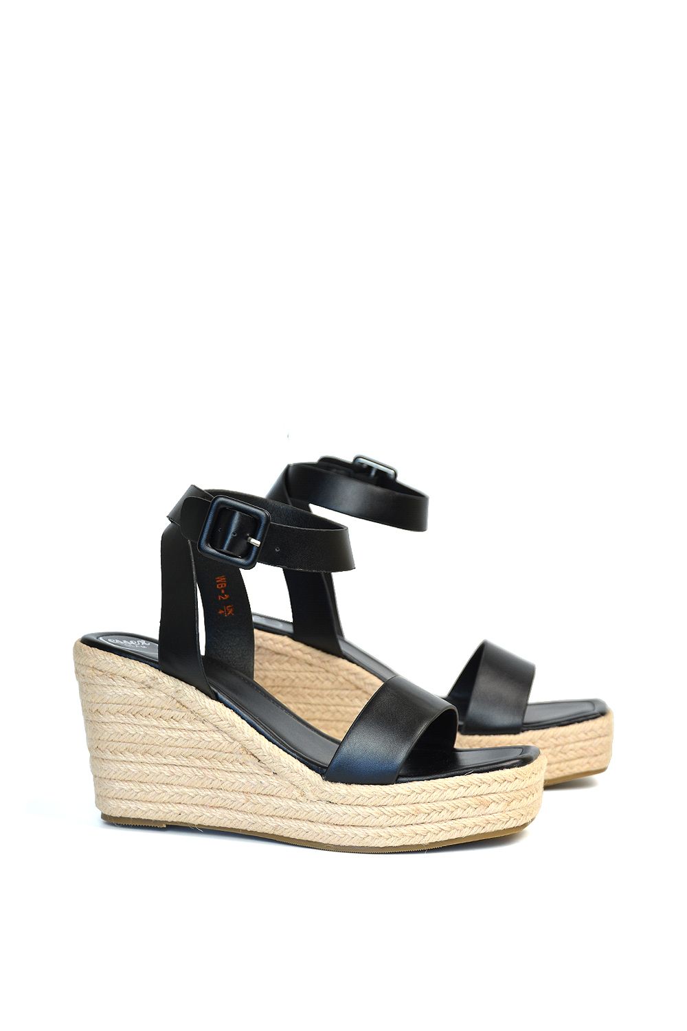 XY London Linda' Strappy Platform Woven Wedge Heel Sandals