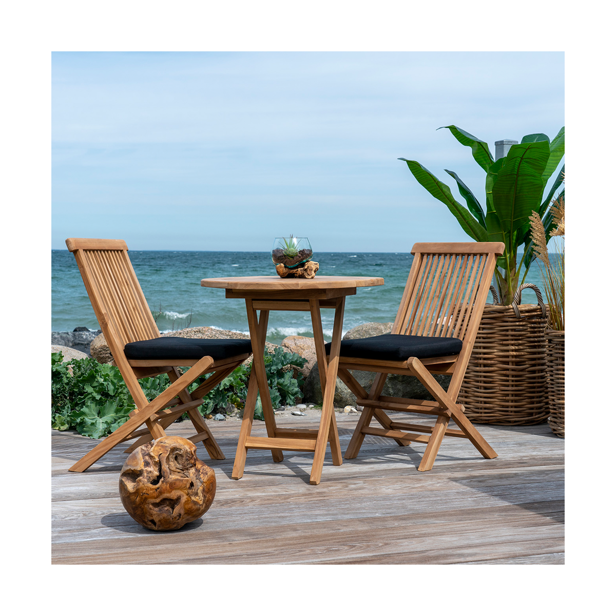 Artichok Jildou inklapbare houten tuinstoel naturel