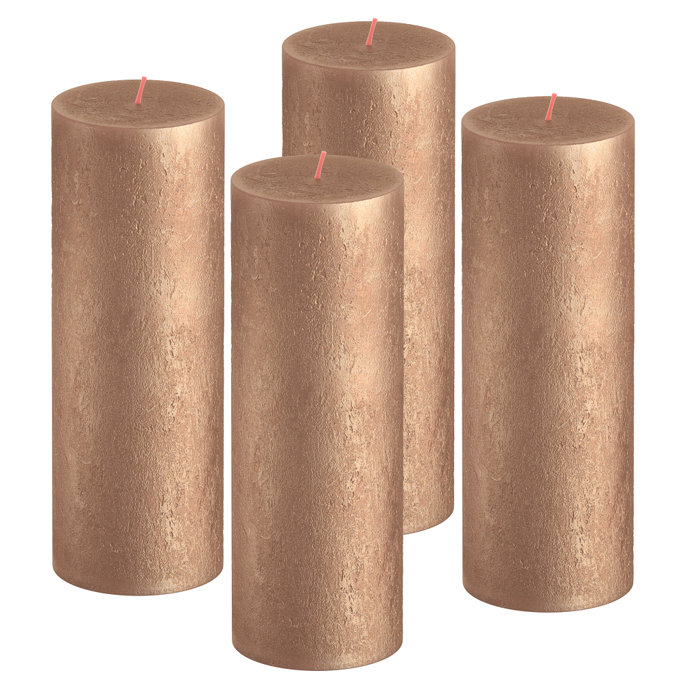 Bolsius rustieke kaarsen Shimmer - goud - 19cm