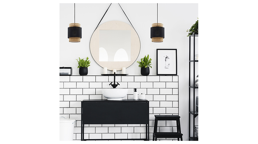 Lampa wisząca Boho Black metalowa beżowo-czarna