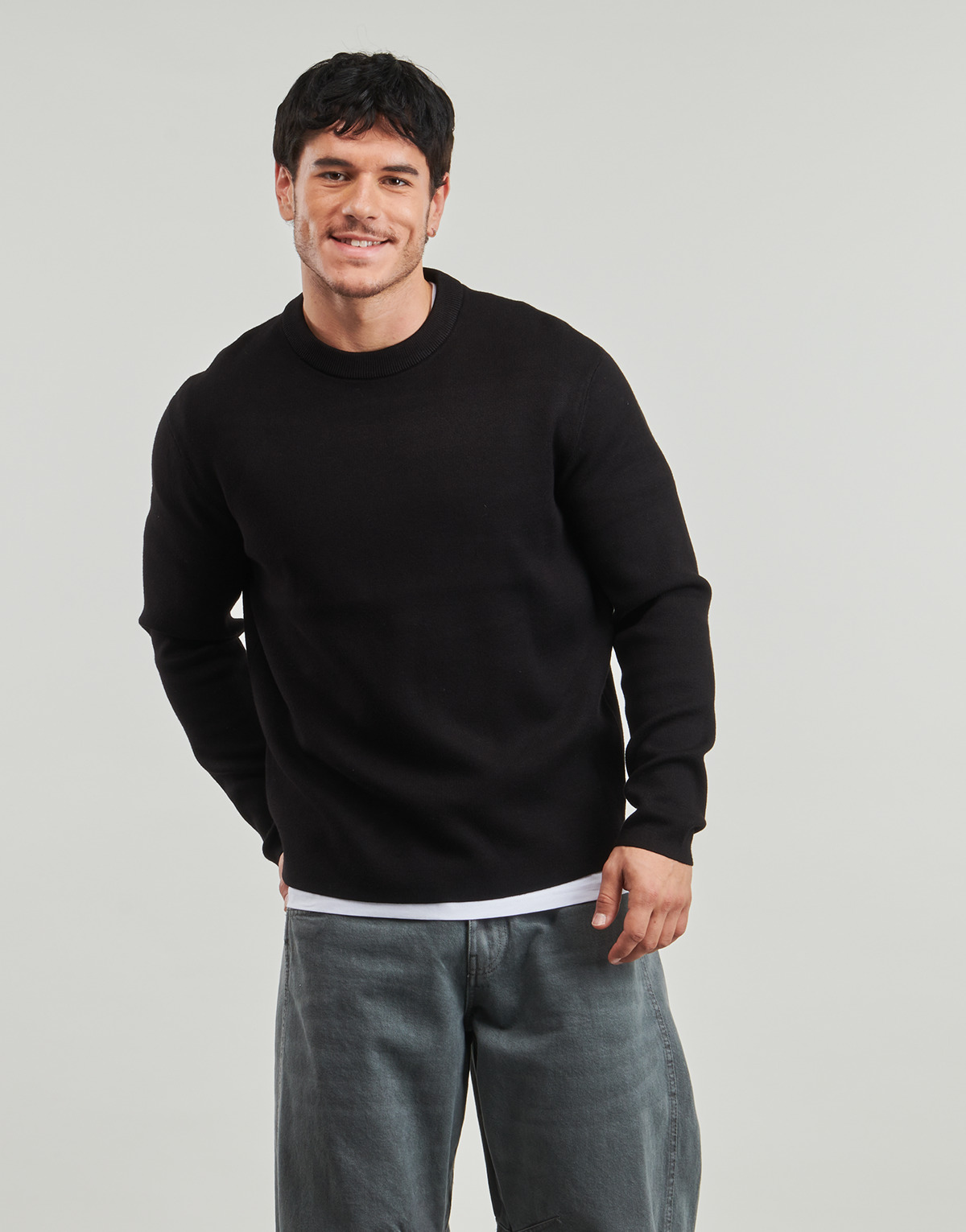 Selected - SLHTELLER FN RELAXED CREW NECK - Black