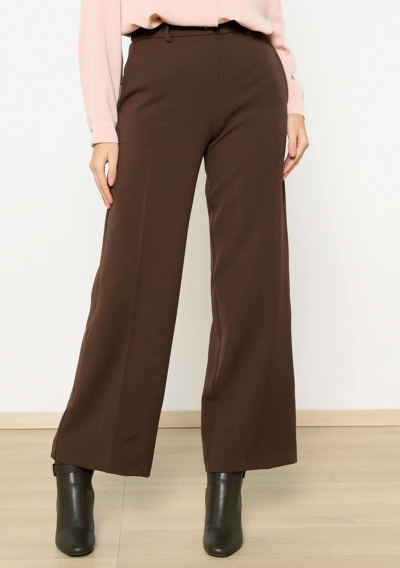 Wide leg broek in twill