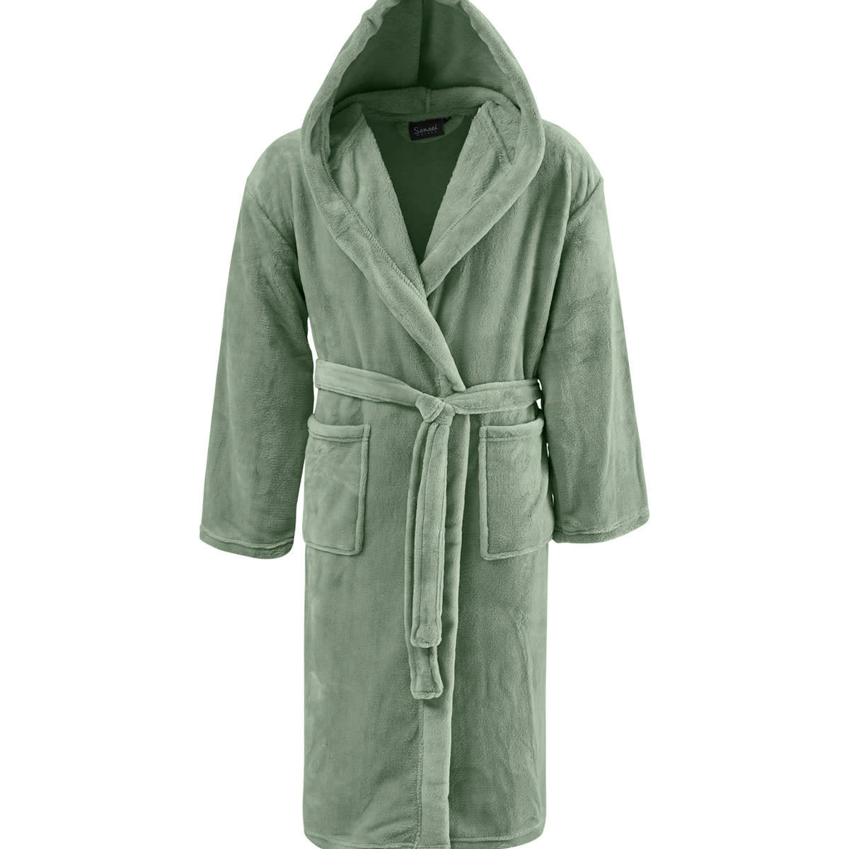 KAPRA - Peignoir polaire mixte à capuche  sauge M