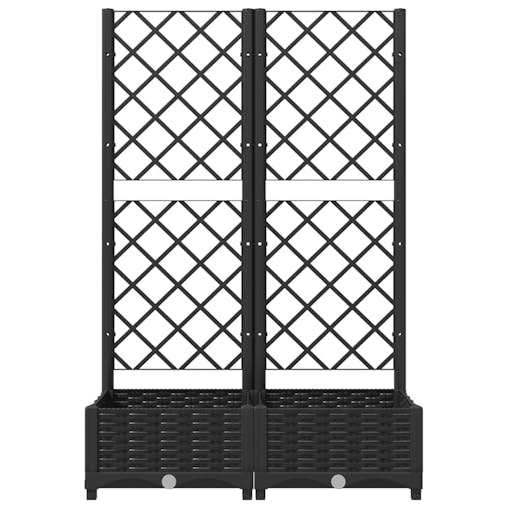NNEVL Garden Planter with Trellis Black 80x40x121.5 cm PP