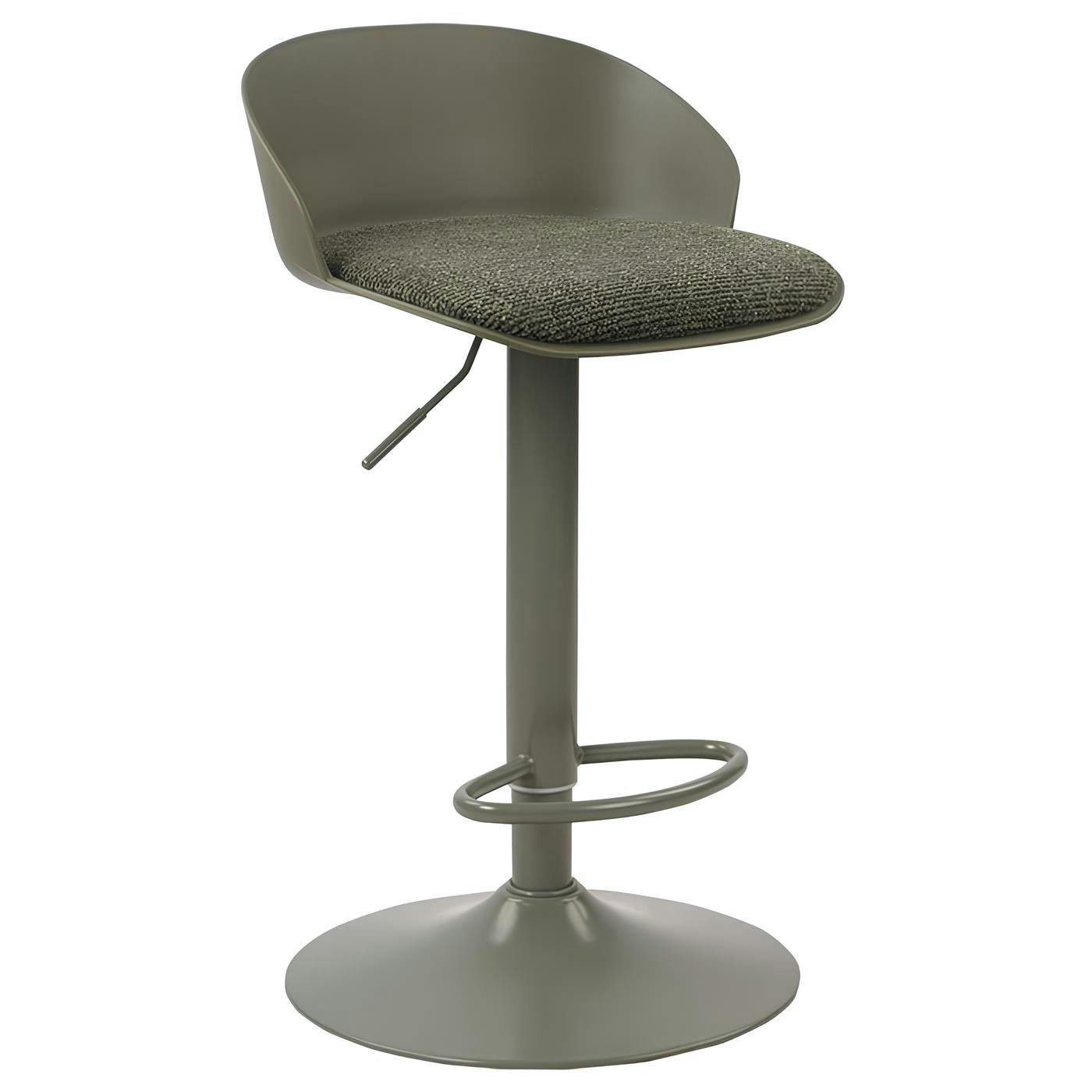 Tabouret de bar réglable métal et tissu vert (lot de 2) LEEDS