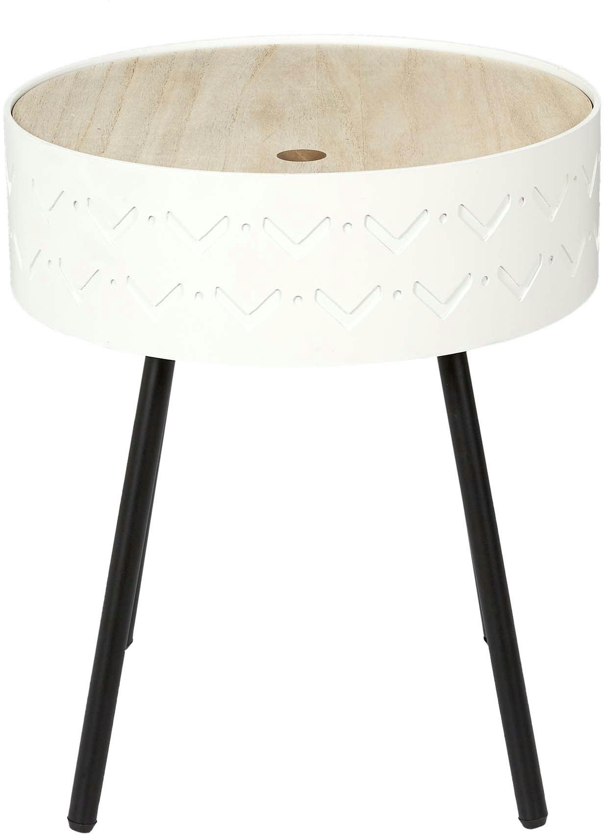 - Table d'appoint avec coffre intégré eugénie blanc