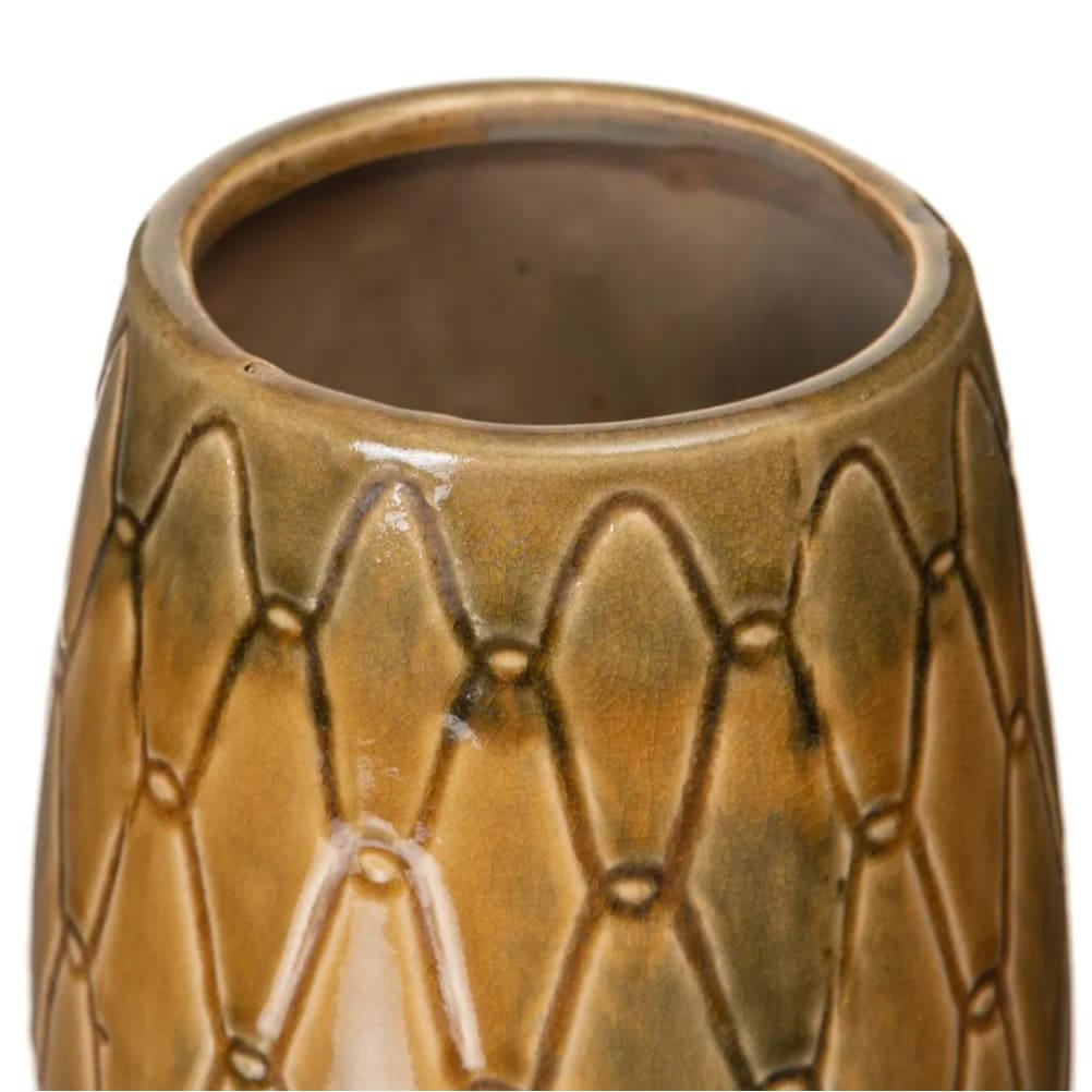 - Vase moutarde patiné H22cm