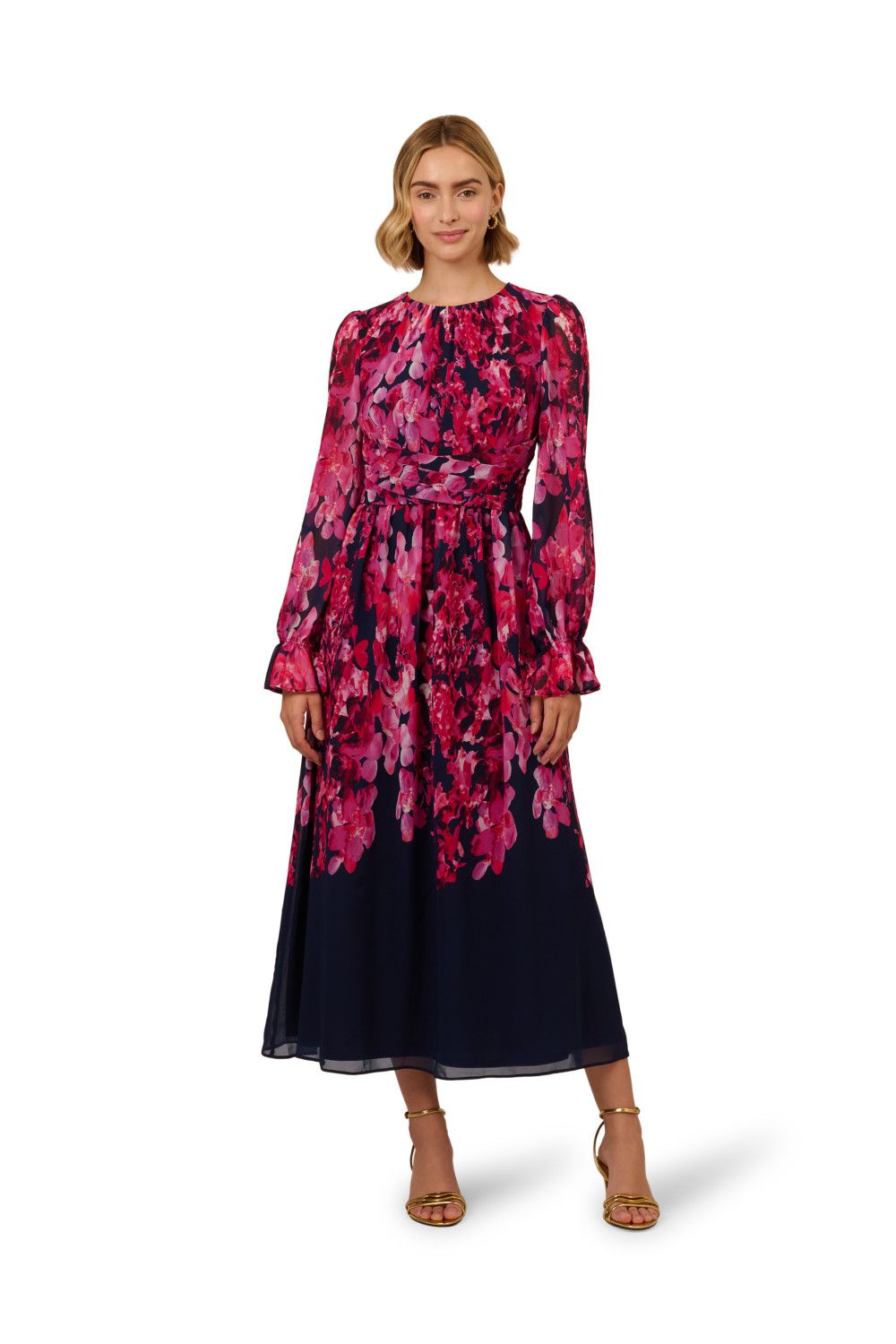 Adrianna Papell Floral Twist Ankle Dress