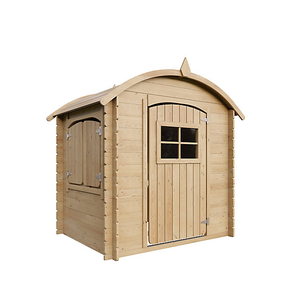 Maison en bois pour enfants SANS PLANCHER - 112x146xH145cm/1.1m2 M505-1 - Timbela