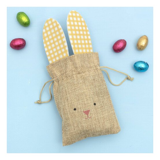 Hessian Bunny Pouch 20cm