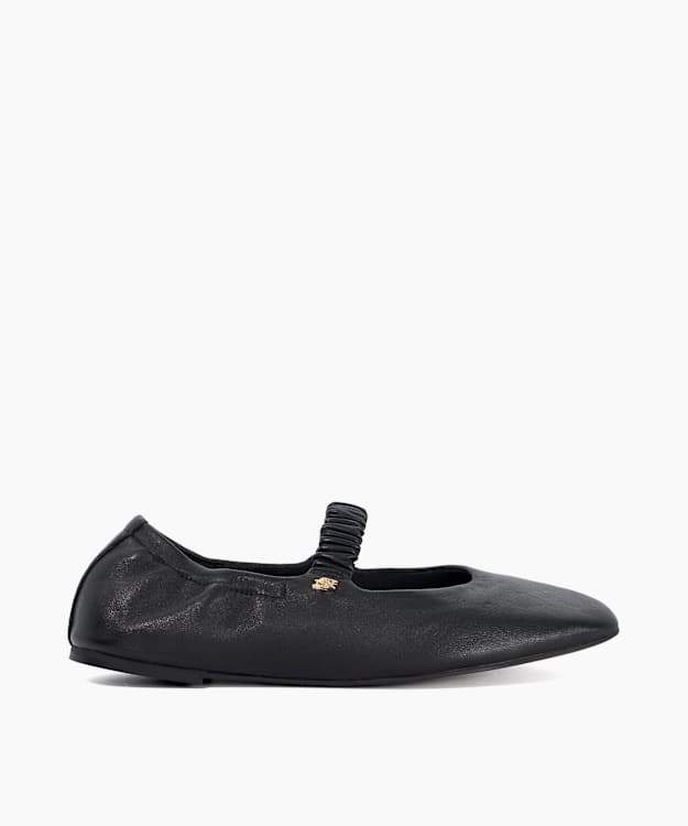 Hazy Black - Ruched Detail Mary Janes