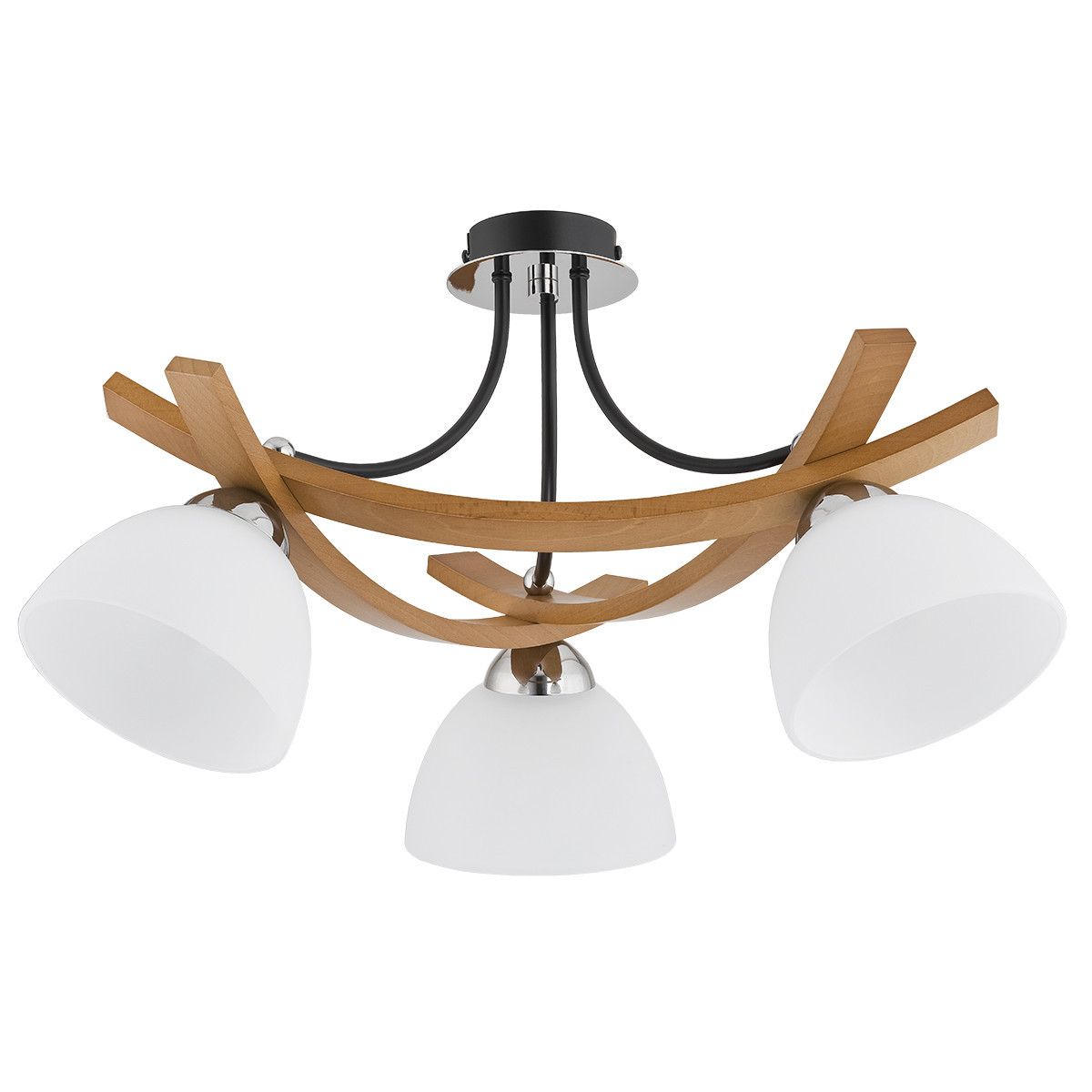 Lampa sufitowa biało-czarna-chromowana JONA 3xE27x15W Alfa
