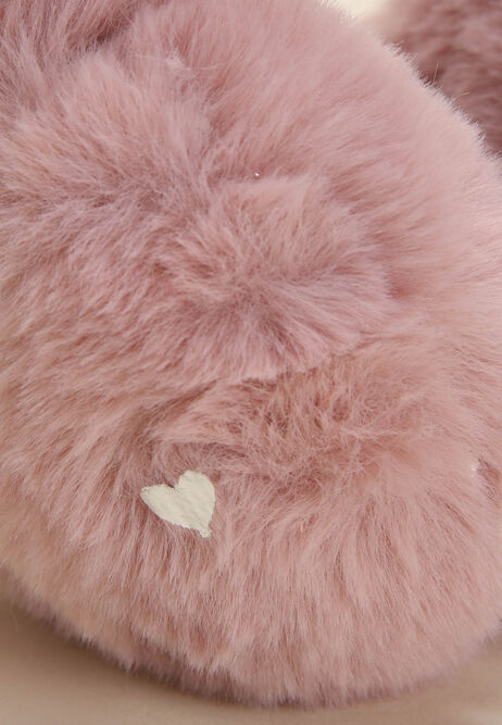 Younger Girls Pink Fluffy Cat Ear Adjustable Earmuffs