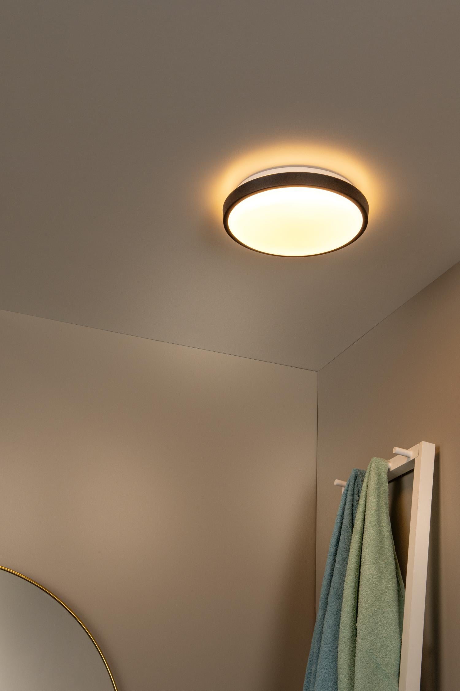 Lucide plafonnière badkamer DASHER - 1xGeïntegreerde LED - Zwart