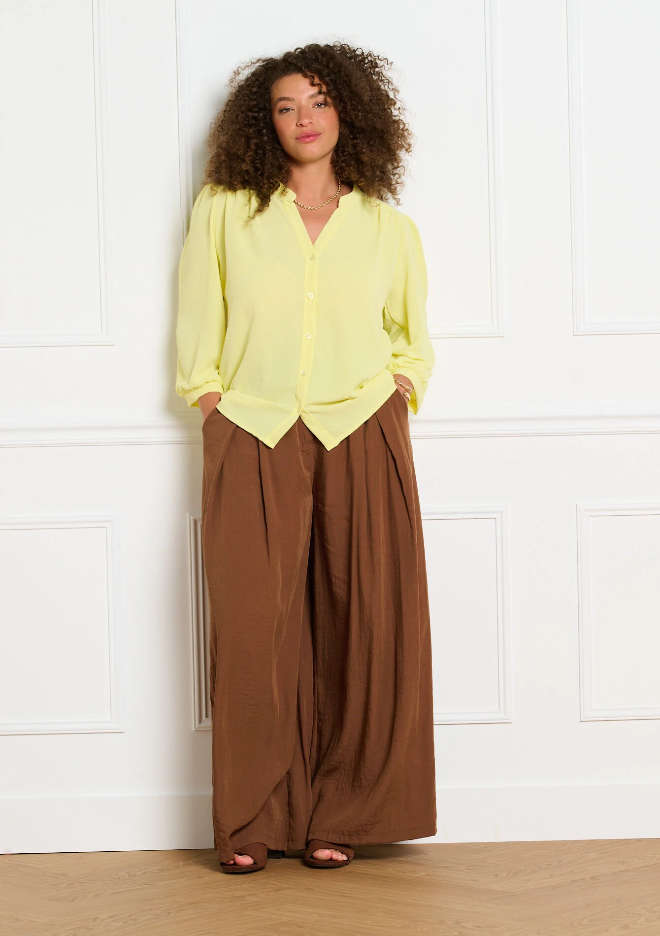 Vloeiende blouse met V-hals