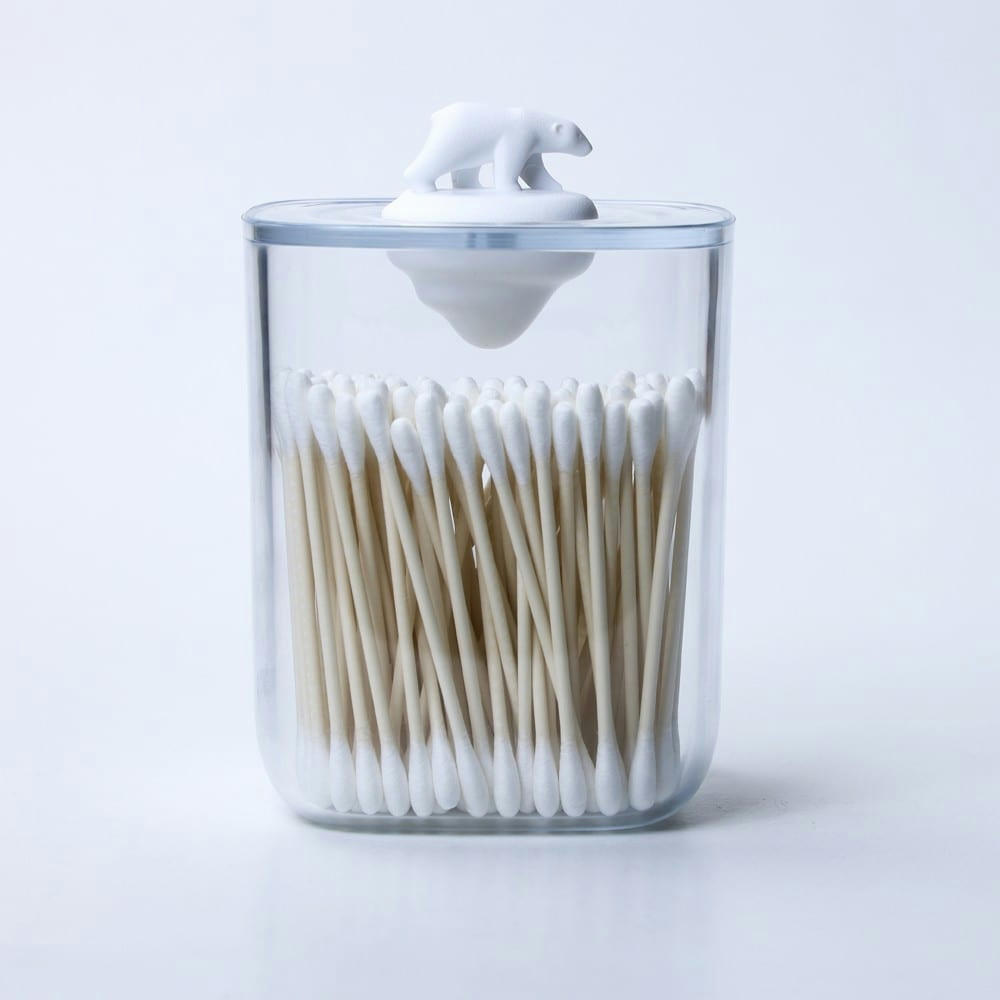 OURS - Boite à coton tiges ours polaire