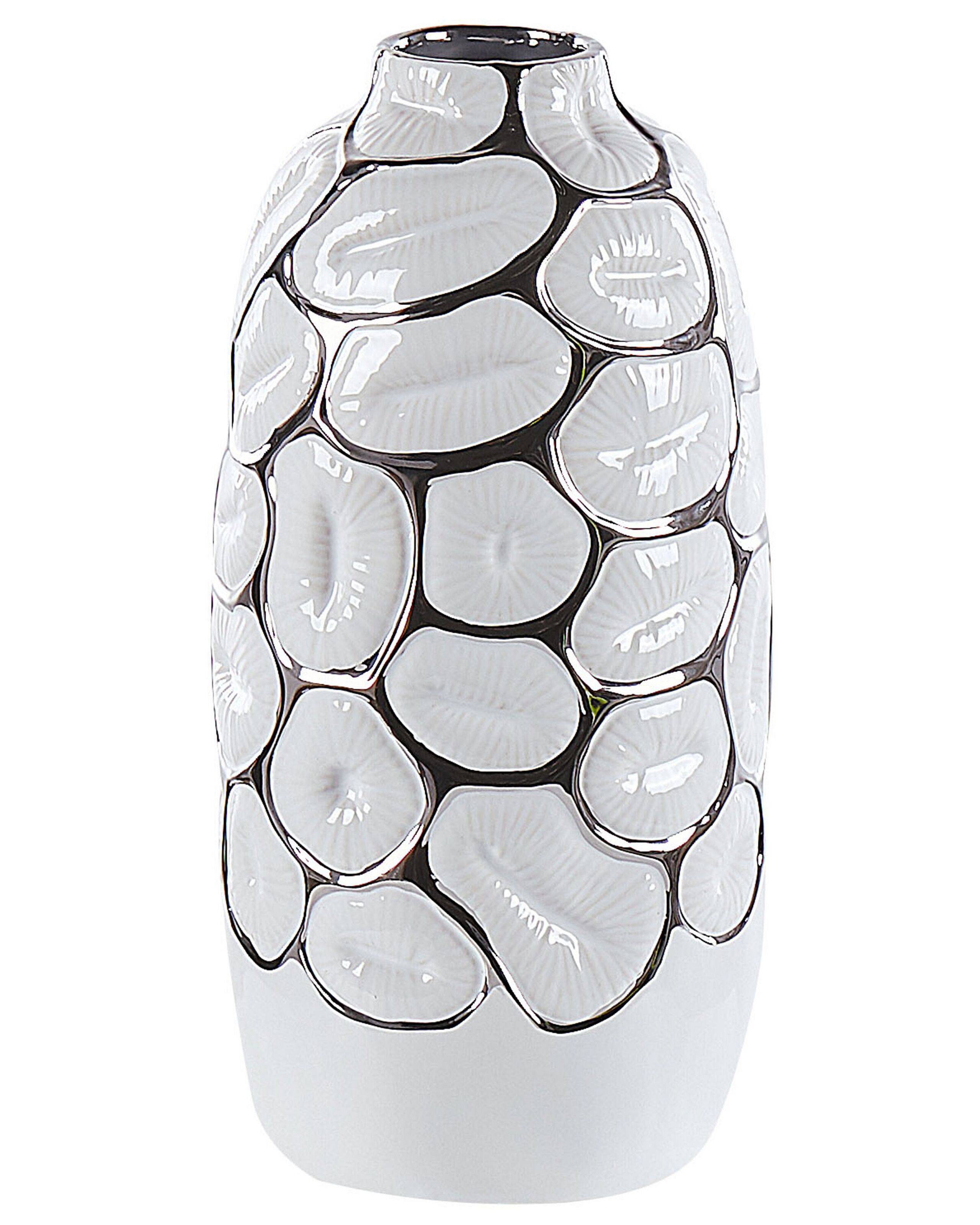 Wazon dekoracyjny ceramiczny glamour 34 cm biały