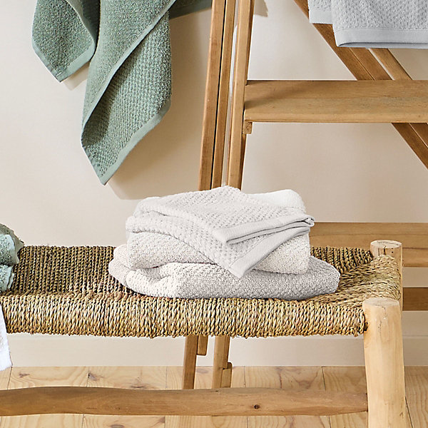 Lot 2 serviettes de bain et 2 gants de toilette 70x140cm