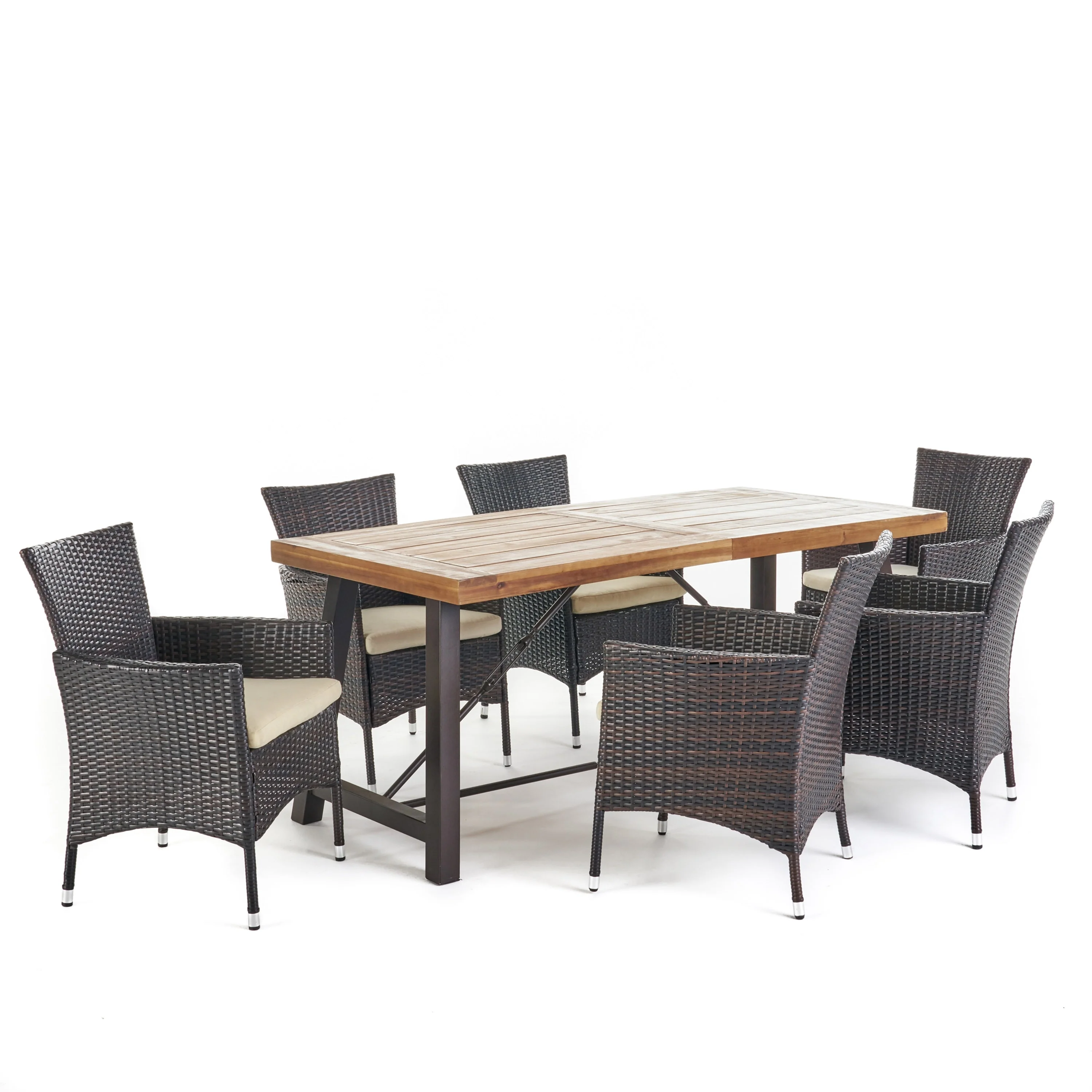 Torrens Outdoor Wicker/ Acacia Wood 7-piece Dining Set by Christopher Knight Home