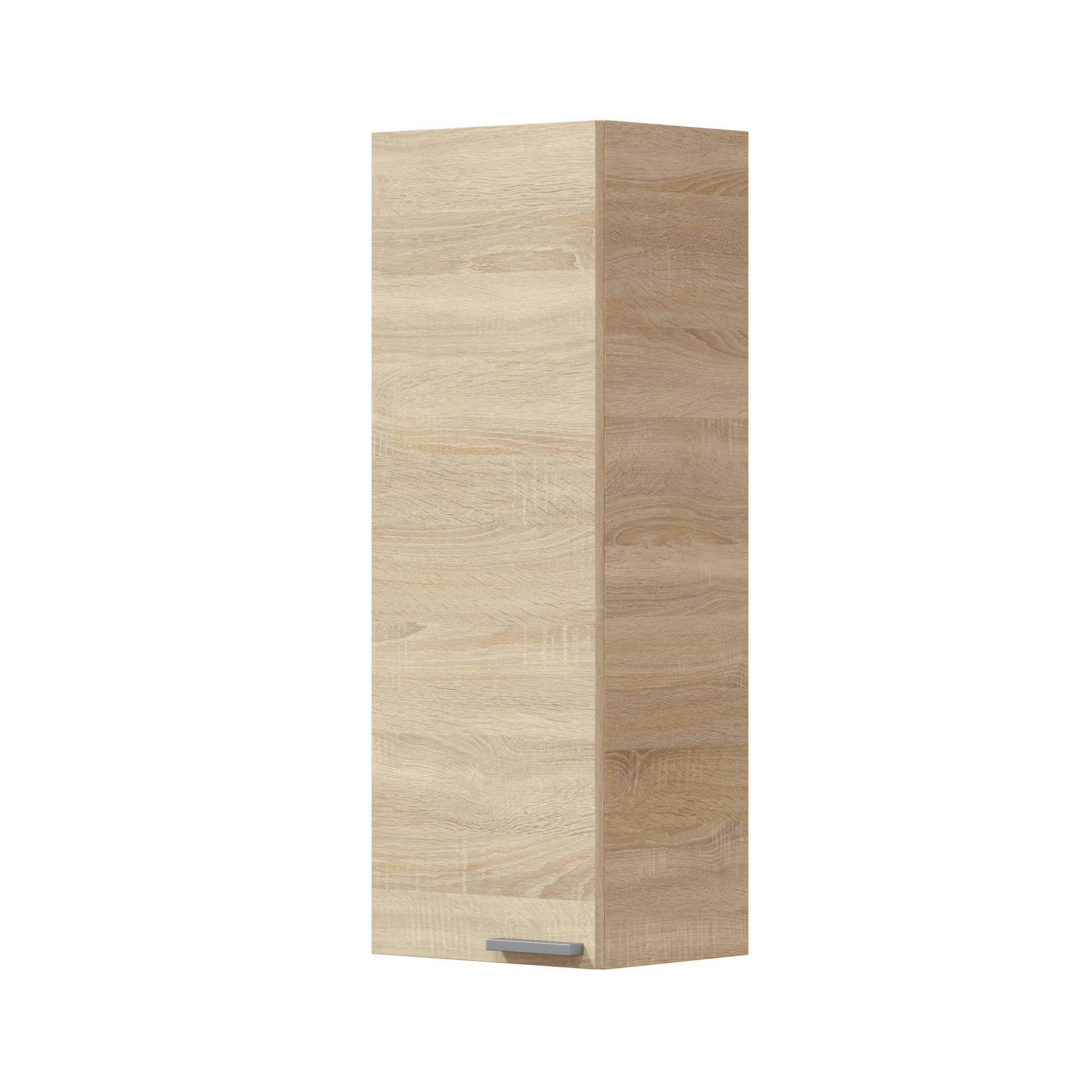 TORRANCE - Colonne de salle de bain avec 1 porte effet bois chêne