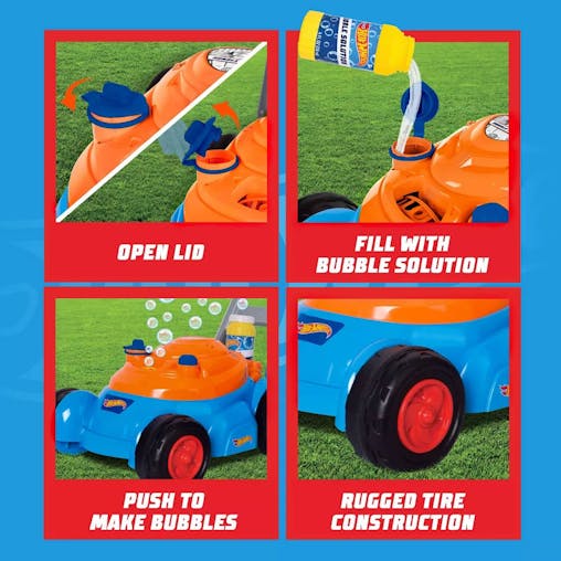 Hot Wheels Bubble N Go Mower with 4oz Bottle - Blue / Orange