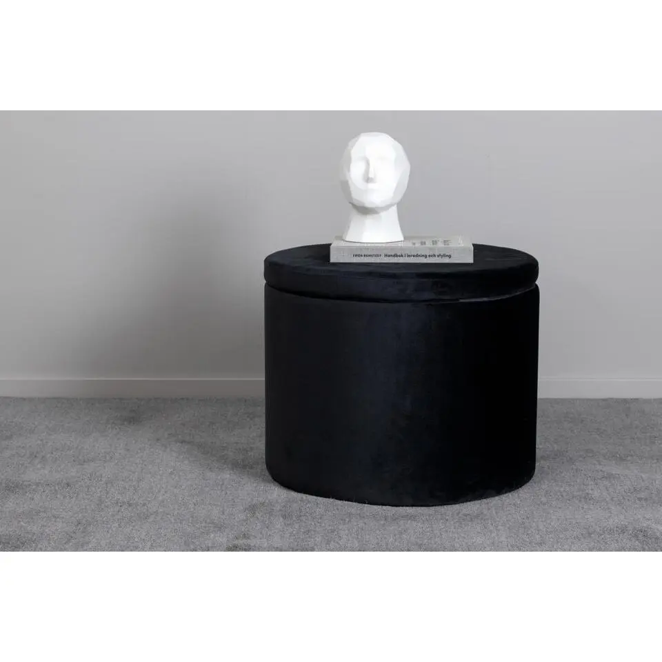 Svea - Blaze poef - velvet - zwart