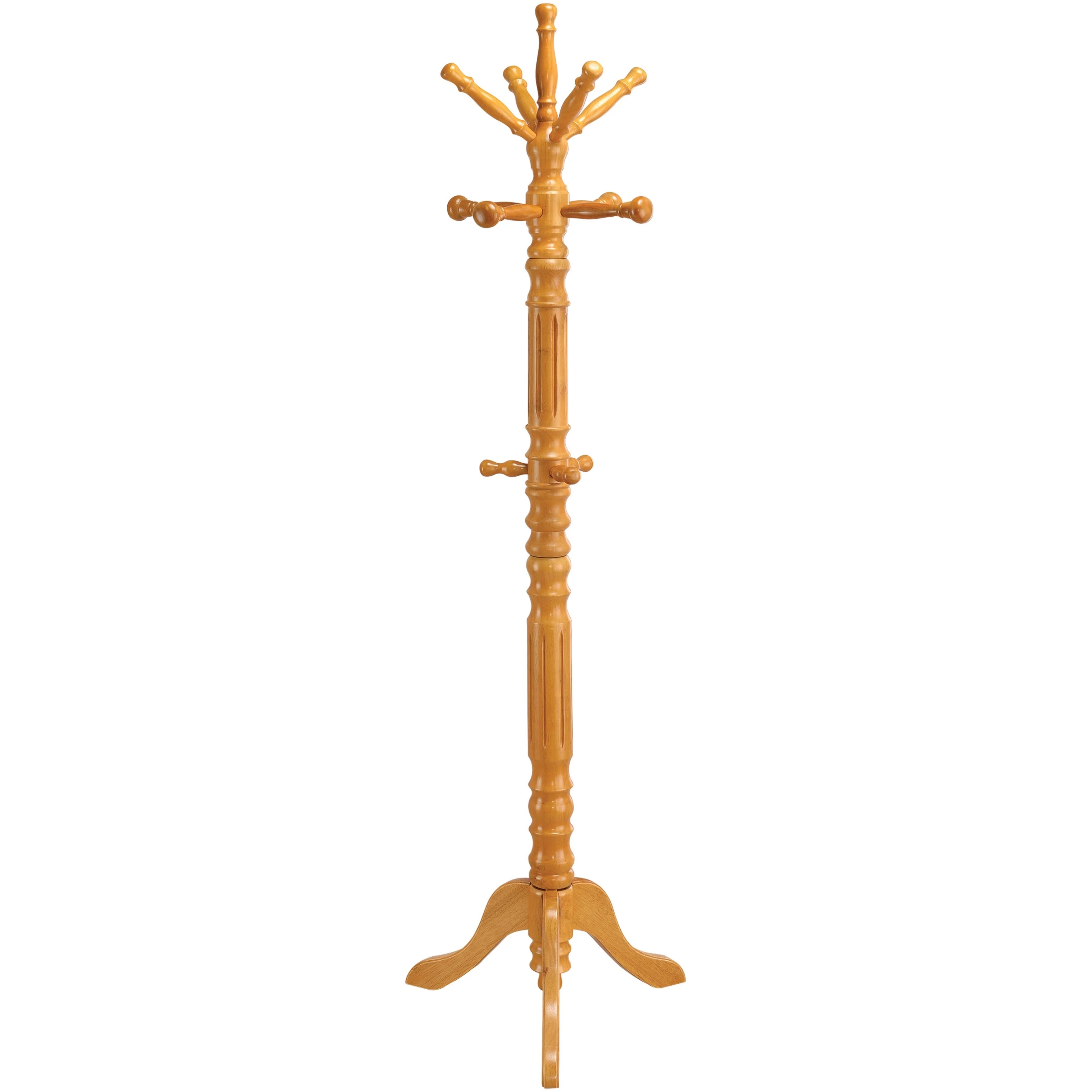 Traditional Charming Design Honey Finish Hall Tree Coat Rack