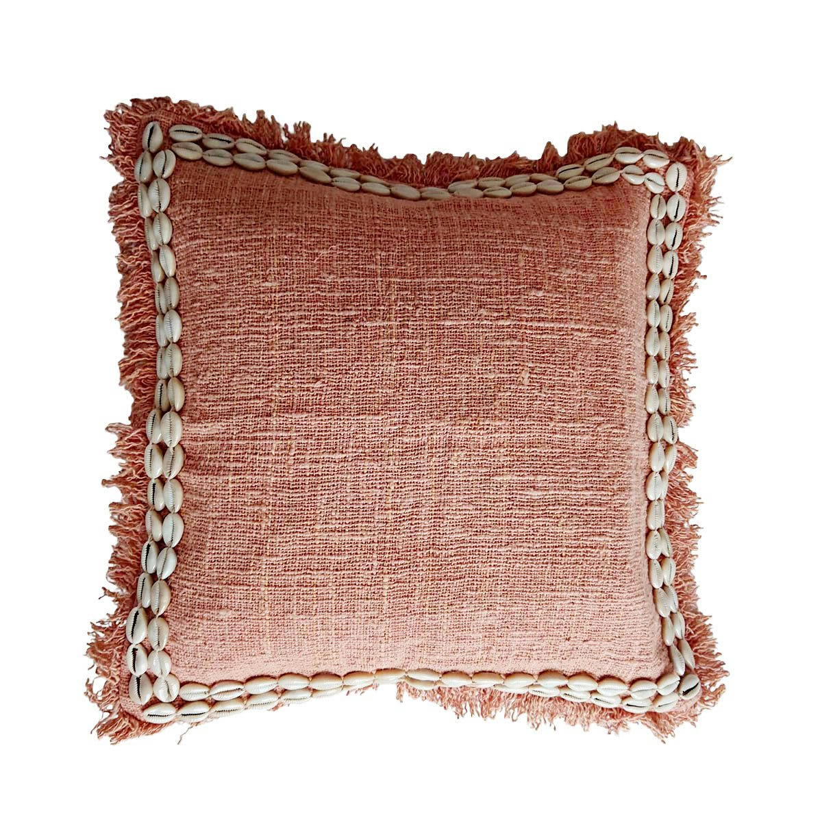 CANGA - Housse de coussin avec coquillages, coral 45x45 cm