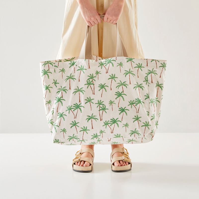 Palm Beach Green Canvas Beach Bag