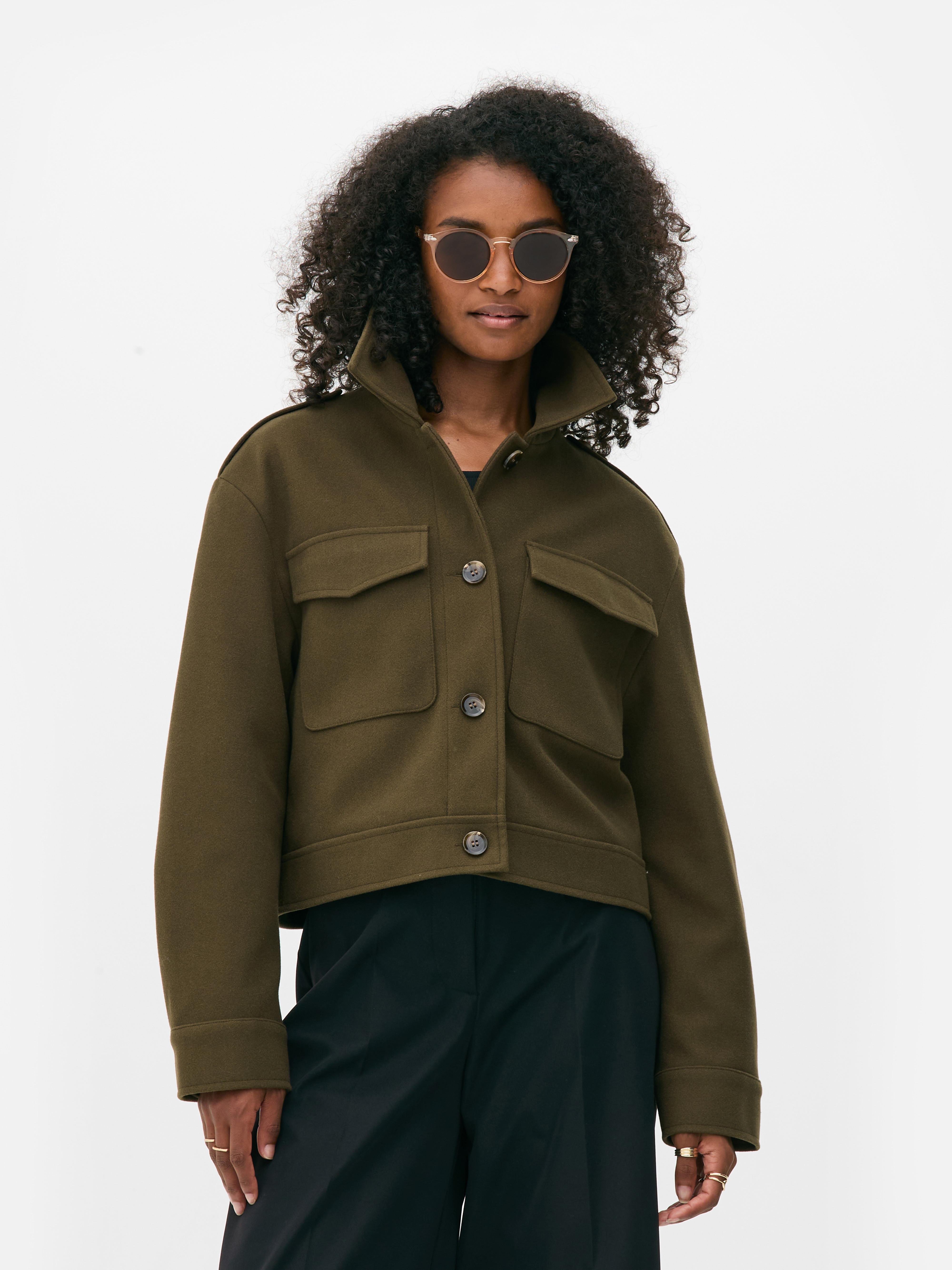 Cropped Boxy Utility Jacket