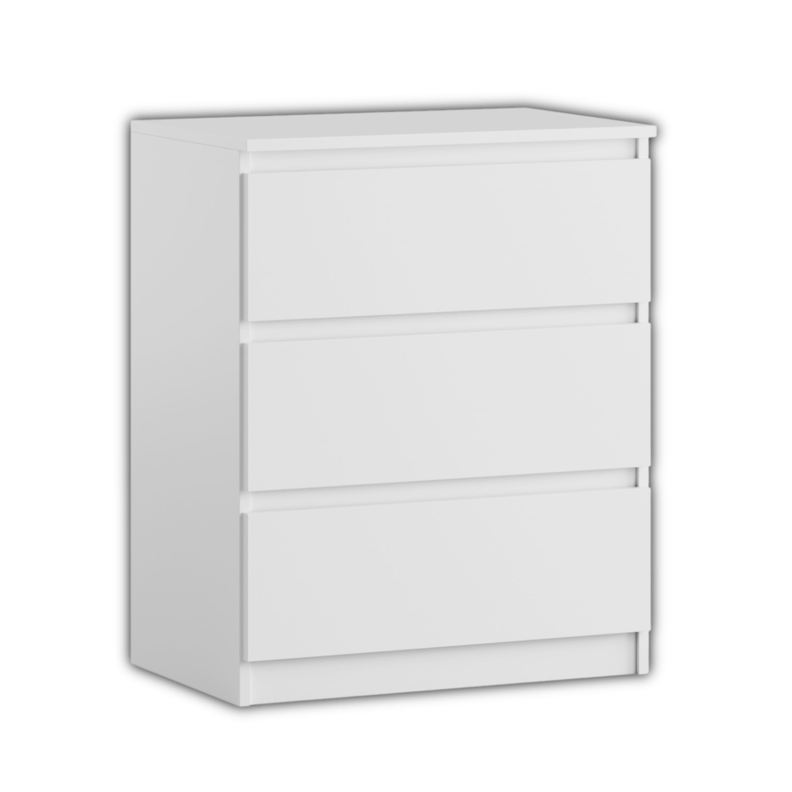Komoda BASIC 3 szuflady – Biała | 61x75x40 cm