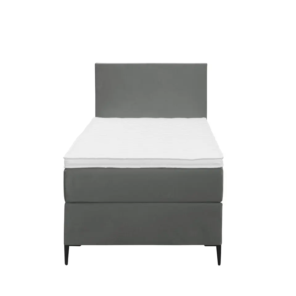 Boxspring Liv egaal - grijs - 90x200 cm - slanke poot
