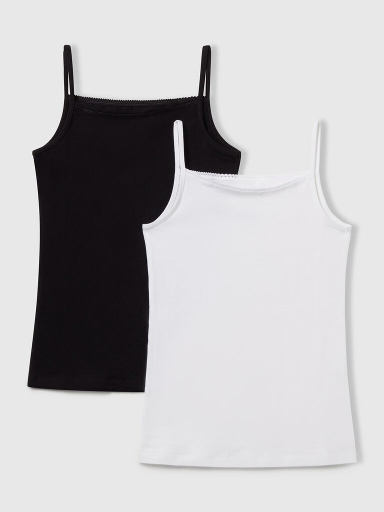 Two camisoles in stretch cotton