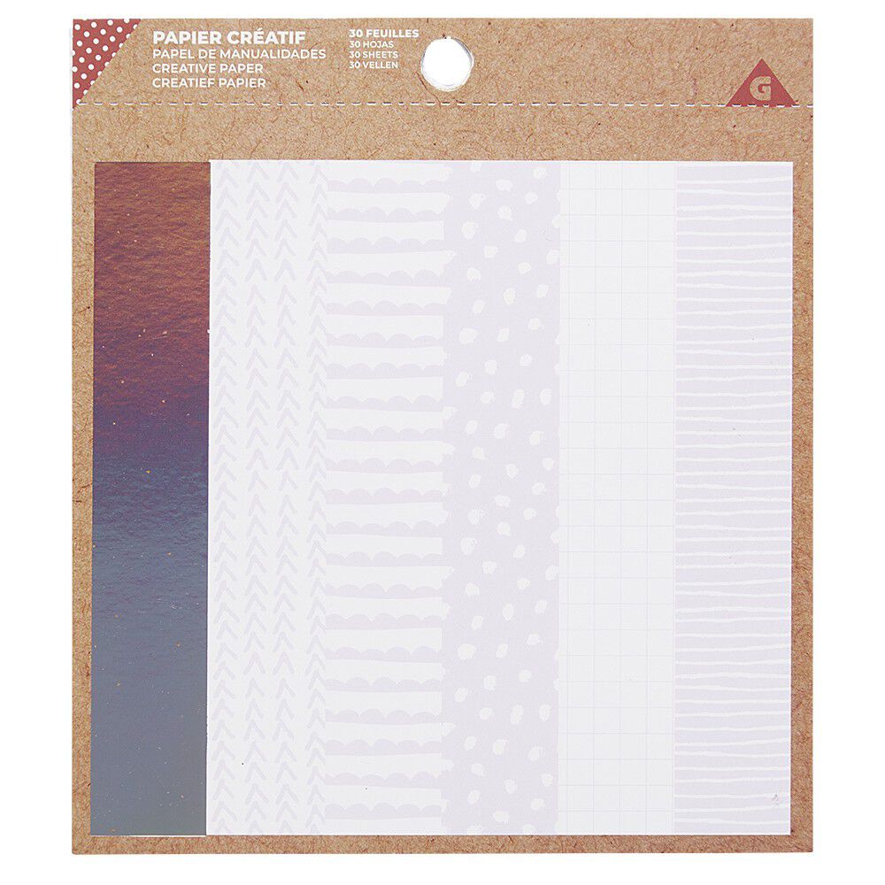 Papier créatif 30 feuilles blanc