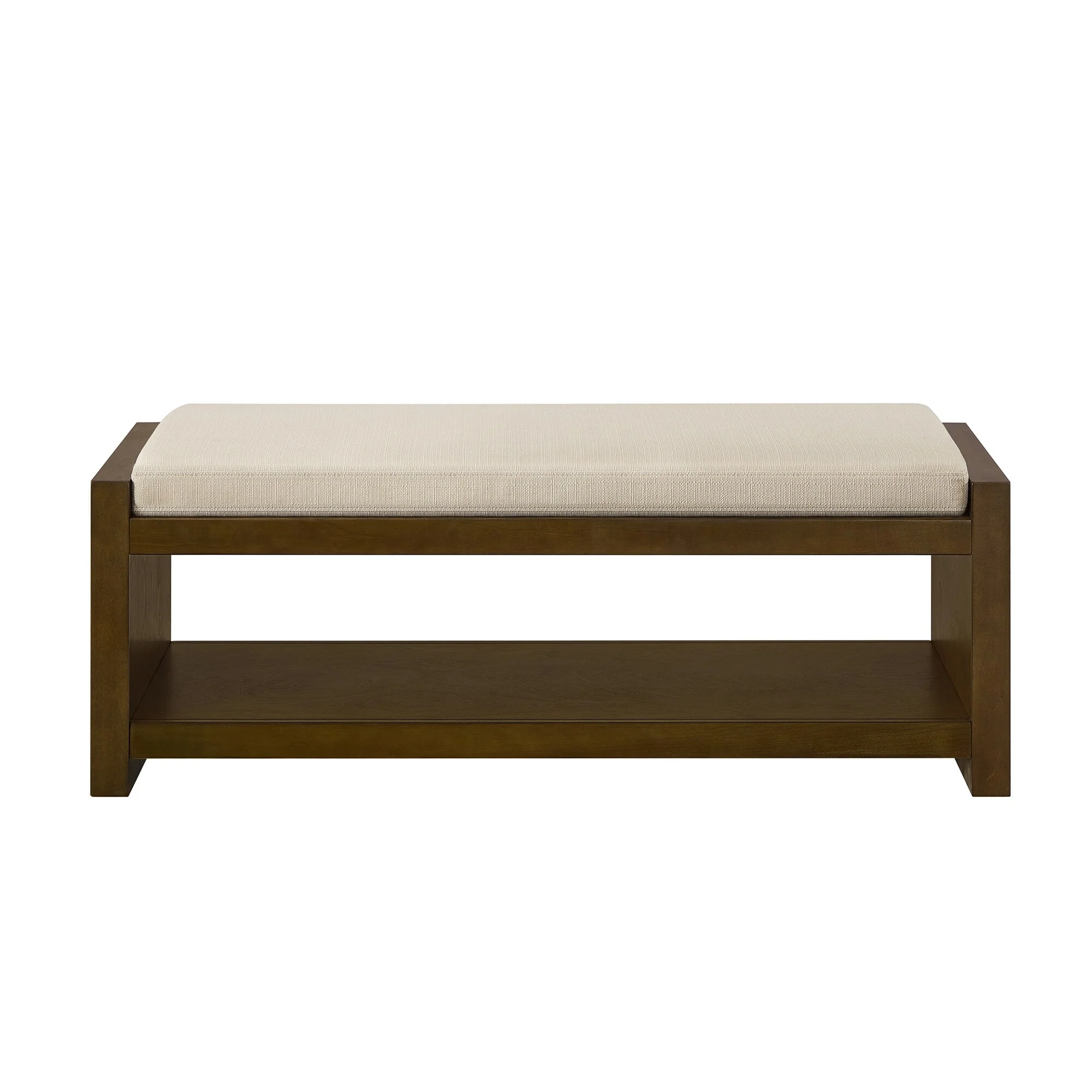 47 Accent Bench with Lower Shelf Shoe Rack