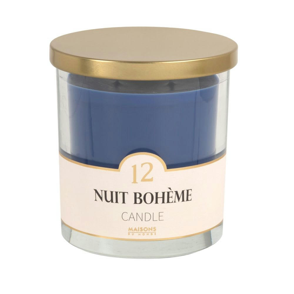 COLORAMA - Bougie parfumée bleue en verre H11, 400g