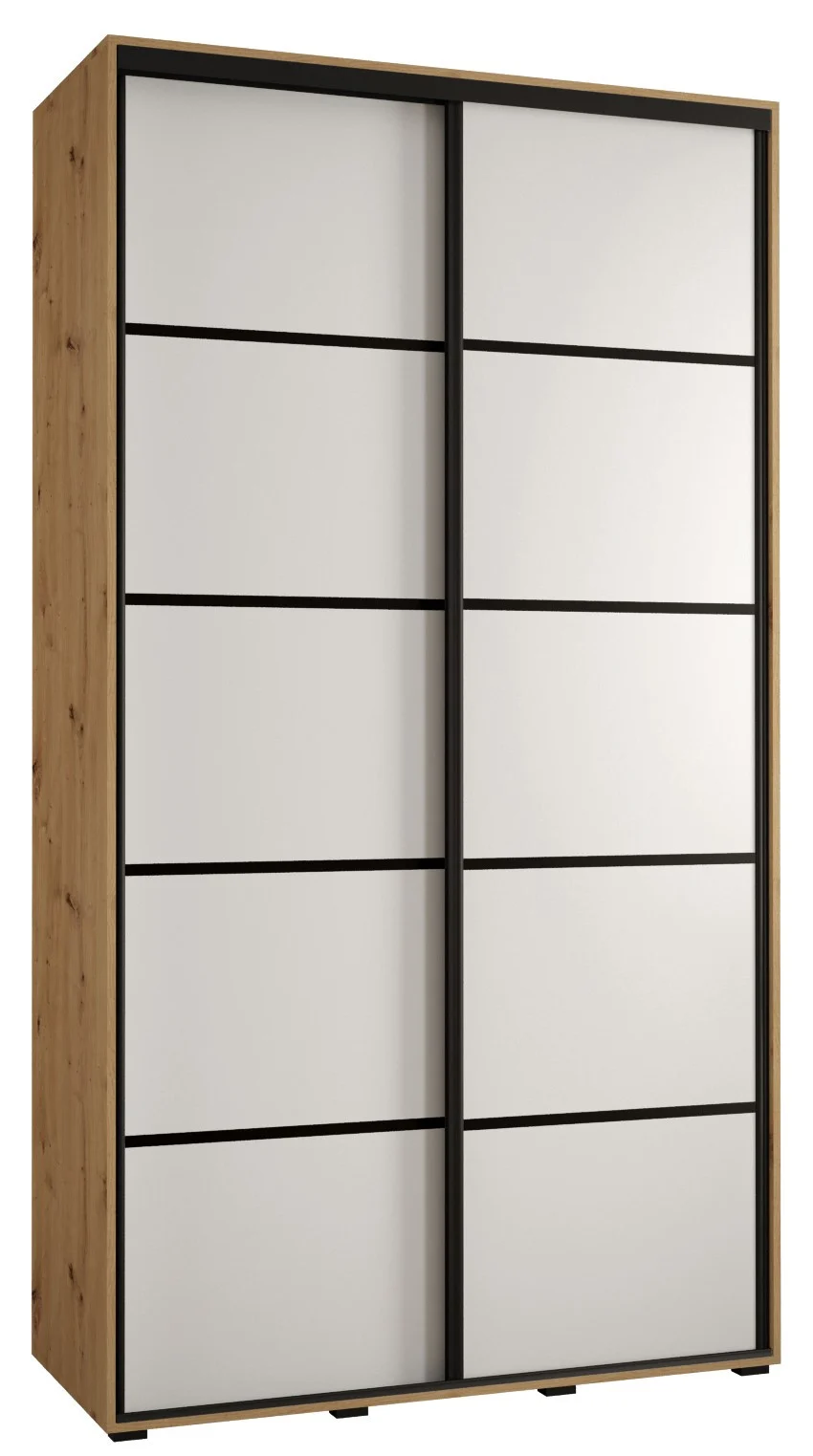 Szafa przesuwna 45 Cannes 4 140 artisan biały czarny