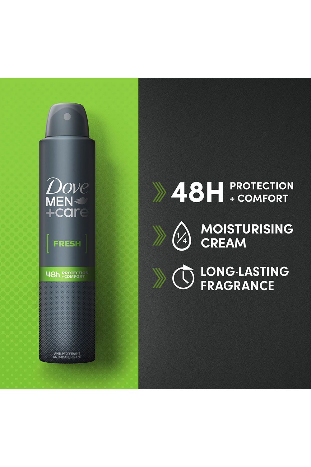 Dove Men Care Fresh 'Antiperspirant' Deo Spray for 48H Protection 200ml,6pk